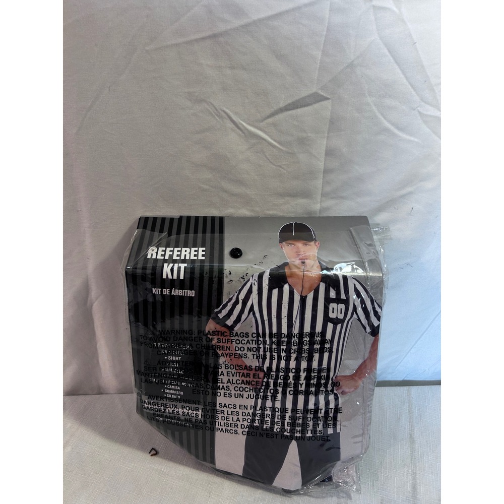 Amscan Referee Kit Standard Adult Black White Striped Costume Set Mens